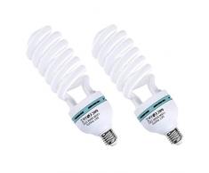 Amzdeal - Lampada fotografica 2 x 135 W a risparmio energetico e rispettosa dellambiente per foto studio fotografico