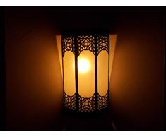 Applique da Muro Lampada Lanterna in Alluminio e Vetro Marocco Stile Arabo Etnico Orientale arredo MOROCCHINA Etnica 2401191031