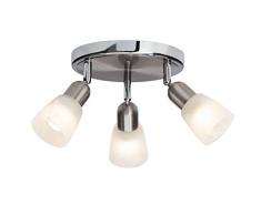 Brilliant, Set di faretti LED da soffitto, rotondo, a 3 luci 3,0 W, classe di efficienza energetica A+, 250 lumen, 3000 kelvin, attacco E14