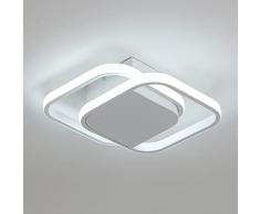 DELIPOP Plafoniera LED Moderna, 24W 2200LM Lampada da soffitto Quadrata, Bianco Freddo 6000K, Lampadario Acrilico per Corridoio Soggiorno Sala da Pranzo Balconi (Bianco)