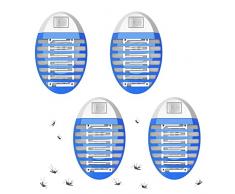 Lampada Antizanzare Elettrica 2023,per Casa Giardino Interno Esterno Cucina Soggiorno, Zanzariera Elettrica con Luce, Insetti Zanzare, Mosca, Falene, 100% Professionale ed Efficace (Pacchetto di 4)