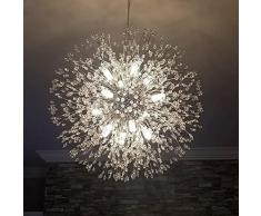 Vikaey Moderno Lampadario di Cristallo a Forma di Dente di Leone, Fuochi dartificio Sputnik, Lampadario per Camera da Letto Cucina Soggiorno Ristorante bar (16 Luci, Cromato)