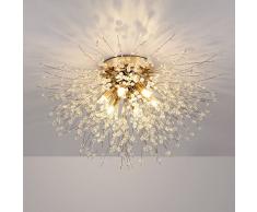 Stepeak Lampadari Moderni in Cristallo Plafoniera, Plafoniere in Cristalli dArtificio Dorati, 6 LED G9, Plafoniere da Incasso per Soggiorno, Camera da Letto, Sala da Pranzo, Cucina, Corridoio