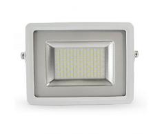 Faretto Led Esterno SMD 50W Slim Bianco Faro Luce Fredda V-TAC VT-4850 4000 Lm