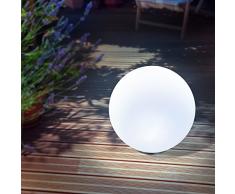 Lampada solare a sfera, 30 cm, luce in 7 colori, luce continua o alternata, 8 oreLampada solare a luce continua Esotec 102610.
