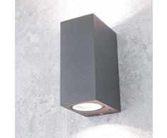 Faretto up & down Lampada da parete per esterni Aalborg color antracite / 2x GU10 fino a 35W / IP44 / Applique per cortile, giardino, parete