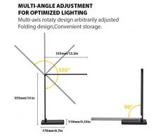 Lampada da Tavolo,Elekin Lampada da Scrivania Ricaricabile, Efficienza Energetica Occhi-Cura,3 livelli di Dimmerabili,pulsante a sfioramento,Pieghevole Touch Controllo Lampade per Ufficio