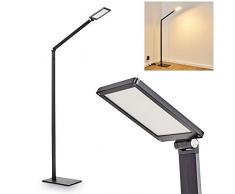 Lampada da terra LED Soyo retta in metallo di colore nichel opaco 1300 Lumen Piantana con interruttore touchdimmer per regolare lintensit/à di luce calda 3000 Kelvin