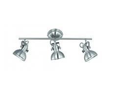 Reality Leuchten 3 Spot Reality R80153007 Gina Faretto, 3xE14, 40 W, Nichel Opaco, 60.5x13x25.5 cm E14