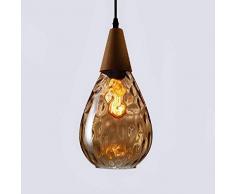 QTRT Nordic postmoderno in ferro battuto cristallo polvere doro goccia dacqua lampadario soggiorno personalità in legno fantasma sala da pranzo creativa camera da letto lampada a sospensione illumin