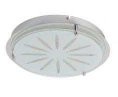 Brilliant G94163/15 - Applique/plafoniera in metallo/vetro, 33x33x5,5 cm, colore: Argento