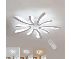 Comely Plafoniera LED Soffitto Dimmerabile, Lampada da Soffitto con Telecomando, 48W 5400LM 3000K~6500K Dia71cm, Acrilico Moderna Plafoniera per Soggiorno Camera da Letto