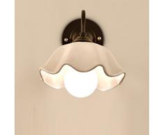 Ceramica bronzo corridoio-Lampada da parete, in metallo, stile Country per camera da letto, da parete, stile Vintage europeo, scale Lighting Fixtures-Specchio da parete applique da parete effetto anticato nero
