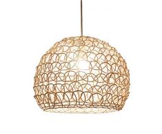 GUANSHAN Lampada a sospensione cava in rattan Paralume intrecciato a mano Plafoniera Lampadario Lampada da soffitto Lampada decorativa per soggiorno, ristorante, caffetteria, bar