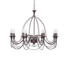VALFB34138 SP8 GRIGIO ANTRACITE Lampadario Made in Italy a sospensione Lisette in ferro battuto Illuminazione da e per interni soggiorno salotto camera letto Prodotto in Italia da Valastro Lighting