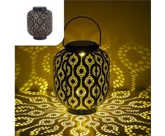 Gadgy lanterna solare marocchina - lampada solare da tavolo per giardino esterno - lampada solare marocchina - lampada solare da giardino per illuminazione sostenibile - luci solari da giardino