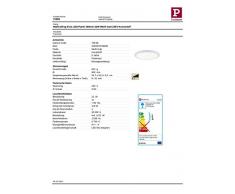 Paulmann 70869 Atria-Pannello LED rotondo, 22 W, luce 2700 K, caldo, bianco opaco, dimmerabile, per montaggio a parete e a soffitto, Ã 300 mm