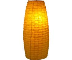 Guru-Shop Ovale Piccolo Lampada Lokta Carta Paralume Appeso Corona, Giallo, Colore: Giallo, 42x22x22 cm, Paralumi Carta Ovale