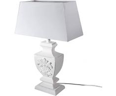 53 cm lampada da tavolo antica lampada da comodino lampada base legno con paralume lampada da tavolo decorazione classica per la camera da letto soggiorno sala da pranzo shabby bianco
