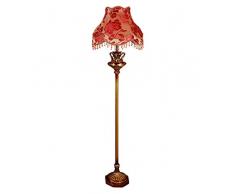 Lampada da terra vintage lampada da interno lampada da terra intagliata anticata adatta per soggiorno camera da letto - interruttore a pedale (E27)