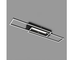 BRILONER - Plafoniera LED soffitto, lampada LED, lampadario, colore della luce bianco caldo, funzione memory, lampada da soggiorno orientabile, nero.