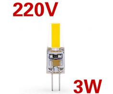 Lampadina LedLampada a LED 3W 6W G4 G9 Lampadina AC / DC 12V 220V Lampadina dimmerabile COB SMD Le luci di illuminazione a LED sostituiscono il lampadario alogeno Spotlight 5 pezzi-G4 3W 220