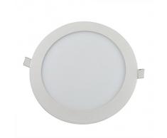 KIT 4 PLAFONIERE FARETTI LED TONDO DA INCASSO CON ALETTE REMOVIBILI E CORPO IN ALLUMINIO BIANCO DA 18W = 180W PANNELLO LUCE BIANCO FREDDO 6000K, BIANCO NATURALE 4000-4500K O BIANCO CALDO 3000-3500K 1350 LUMEN LUNGA DURATA LED DI