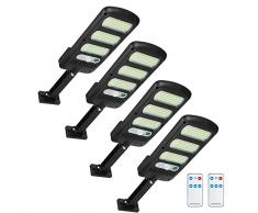 081 Store - 4 pezzi Luci solari per esterni, 213 LED Mini Lampioni stradali ad energia solare Lampada da parete con sensore di movimento Luce di impermeabile
