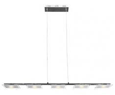 Wohnling Costanza H01 Lampadario a Sospensione B22, 5 W, Argento/Trasparente