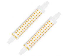 Bonlux 15W Lampadina R7S 118mm a LED Lineare Bianco Calda 3000k, Non-Dimmerabile J118 Slim Doppio Effeto Equivalenti 125W 120W Lampada Alogena Lineare AC 220-240V 1300LM 360 Gradi (pacco da 2)