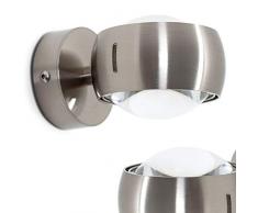 Lampada da Parete Applique Spot Murale LED con Lenti in Vetro e Fessure Laterali