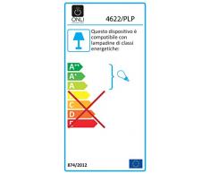 ONLI Lampadario plafoniera E14 in vetro color avorio sfumato ambra e ferro battuto color marrone. Diametro 40cm