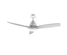 Cecotec - Ventilatore da soffitto EnergySilence Aero 5200, design bianco. 40W, diametro 132 cm, motore DC, luce LED, 6 velocità, timer fino a 8 ore, telecomando, funzione invernale, bianco