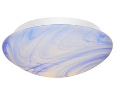 Velamp PTLED12W-BAL Plafoniera Tonda 12 W Cover, in Alabastro Blu, 30x30x12 cm
