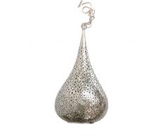 Lampada a goccia orientale, argentata, lampada orientale dal Marocco, lampada orientale per cucina, soggiorno o camera da letto