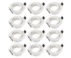 SEBSON 12x Faretto ad incasso, Tipo 5, orientabile, bianco, LED / Alogena, incl. attacco GU10