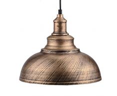 FLTRADE Lampadario a sospensione industriale in metallo vintage, lampada a LED, Edison, industriale, in ferro, a zucca Φ30 cm, Metallo, bronzo 40.00W 220.00V