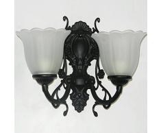 Stile europeo, lampade da parete in vetro con studi, per camera da letto, soggiorno o corridoio balcone corsia applique da parete Vintage nero