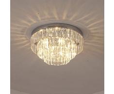 Etelux Tondo Plafoniera a Soffitto in Cristallo 140W Lampadario Cristallo Moderno Lampade a Sospensione per Soggiorno Camera da Letto Cucina Sala Studio