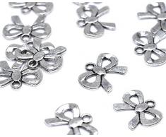 Lampadario 18.5 x 12 mm Beads anello antico illimitato metallo argento, 50 unitÃ