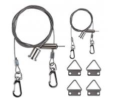 Set di 2 sistemi di sospensione a pannello a LED, cavi di sospensione, catene per pannelli a LED, luci a sospensione a LED, lampade a sospensione a LED, luce lineare a LED