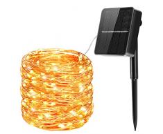 Luci Solari Esterno, 26m 240 LED 8 Modalità Impermeabile IP65, Catena Luminosa Per Festa, Matrimonio, Giardino, Natale, Patio Luci Decorative