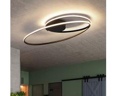 ZMH plafoniera LED soggiorno soffitto moderna plafoniera design camera da letto 36W color nero di con in alluminio anello design corridoio camera da letto e sale da pranzo