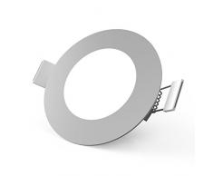 Faretti LED da incasso ultrapiatti, led integrati 5W, foro incasso Ø 78 mm, luci ultrasottili da soffitto e per l’illuminazione da interno, set da 5, rotondi, plastica color titanio, 230V, IP23