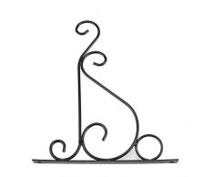 Broco Staffa sospesa Pianta, Appendiabiti a Muro Staffa per Piante Gancio per Cesto da Giardino Lanterna Lampada da Giardino per Fiori 30 * 21cm(Nero)