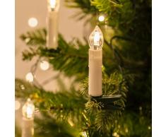 Lights4fun - Filo di 50 luci LED a candela con mollette per Albero di Natale