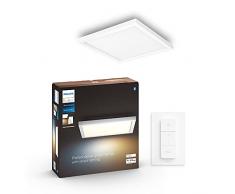 Philips Hue White Ambiance Aurelle, Plafoniera LED Smart, Bluetooh, 24.5 W, Rettangolare, Bianco, Telecomando Dimmer Switch incluso