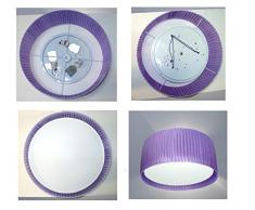 Idea casa: Plafoniera da soffitto Lampadario Paralume Sospensione in organza lilla - Produzione Propria - Made in Italy