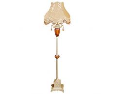 Lampada da terra vintage lampada da interno lampada da terra intagliata anticata adatta per soggiorno camera da letto - interruttore a pedale (E27)