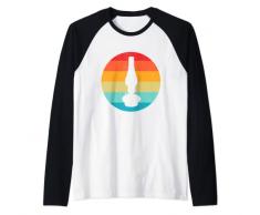 Lampada Olio Silhouette Retro Vintage Tramonto Anni 70 Anni 80 Distressed Maglia con Maniche Raglan